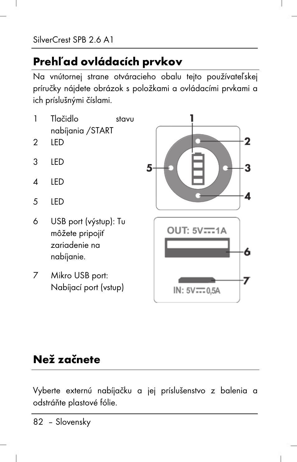 Prehľad ovládacích prvkov, Než začnete | Silvercrest SPB 2.6 A1 User Manual | Page 84 / 106