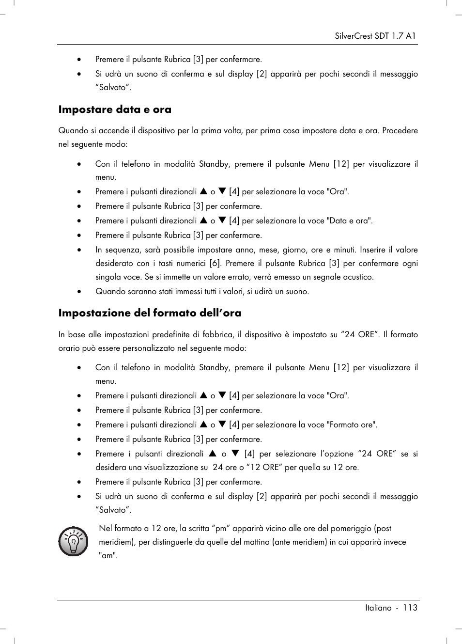 Impostare data e ora, Impostazione del formato dell’ora | Silvercrest SDT 1.7 A1 User Manual | Page 115 / 192