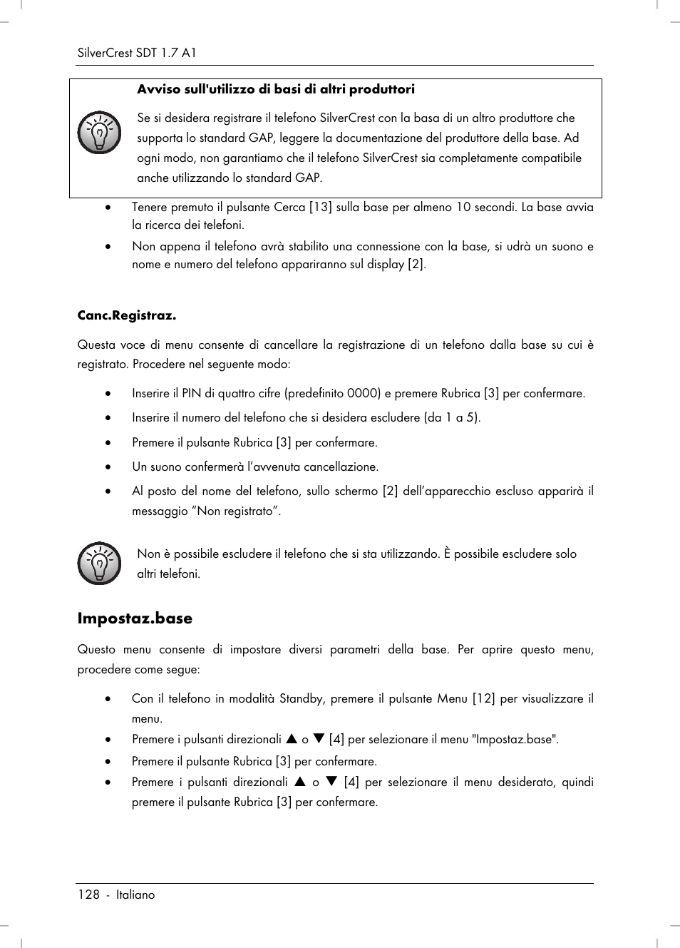 Impostaz.base | Silvercrest SDT 1.7 A1 User Manual | Page 130 / 192