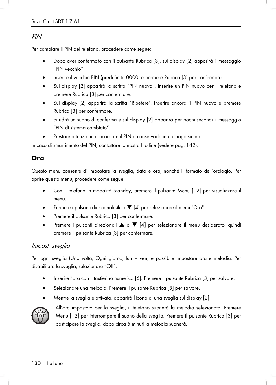 Impost. sveglia | Silvercrest SDT 1.7 A1 User Manual | Page 132 / 192