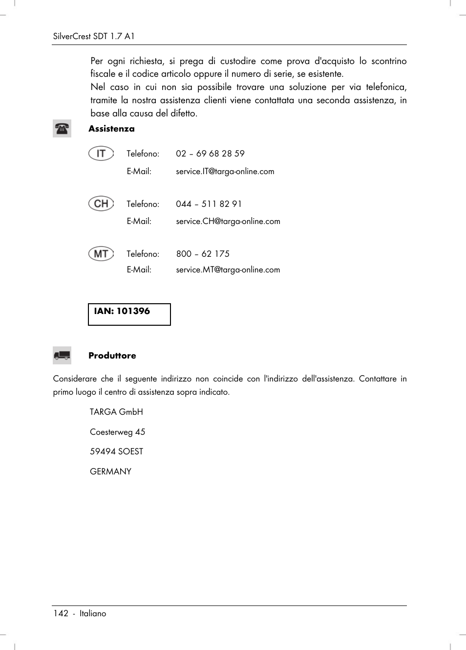 Silvercrest SDT 1.7 A1 User Manual | Page 144 / 192