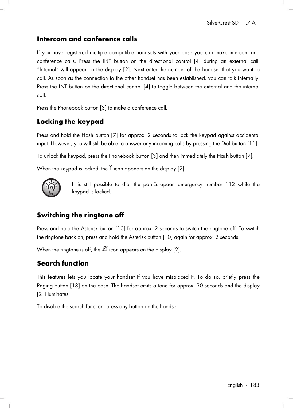 Silvercrest SDT 1.7 A1 User Manual | Page 185 / 192