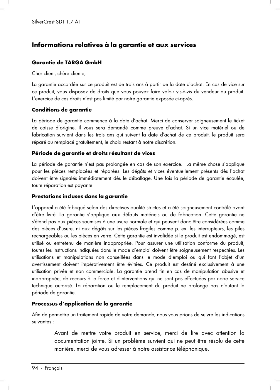 Silvercrest SDT 1.7 A1 User Manual | Page 96 / 192