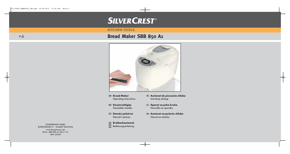 Silvercrest SBB 850 A1 User Manual | 146 pages