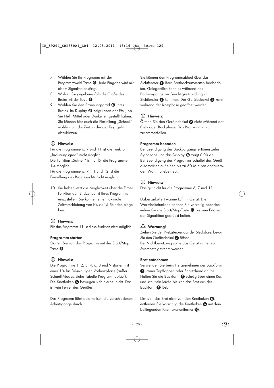 Silvercrest SBB 850 A1 User Manual | Page 131 / 146