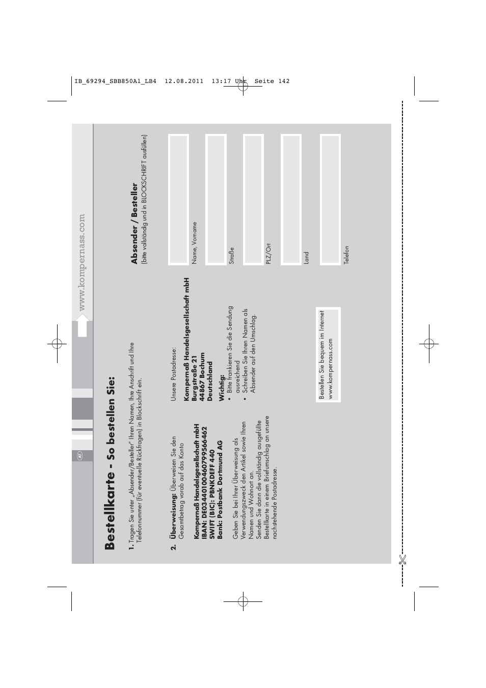 Bes tellk ar te, So bes tellen sie | Silvercrest SBB 850 A1 User Manual | Page 144 / 146