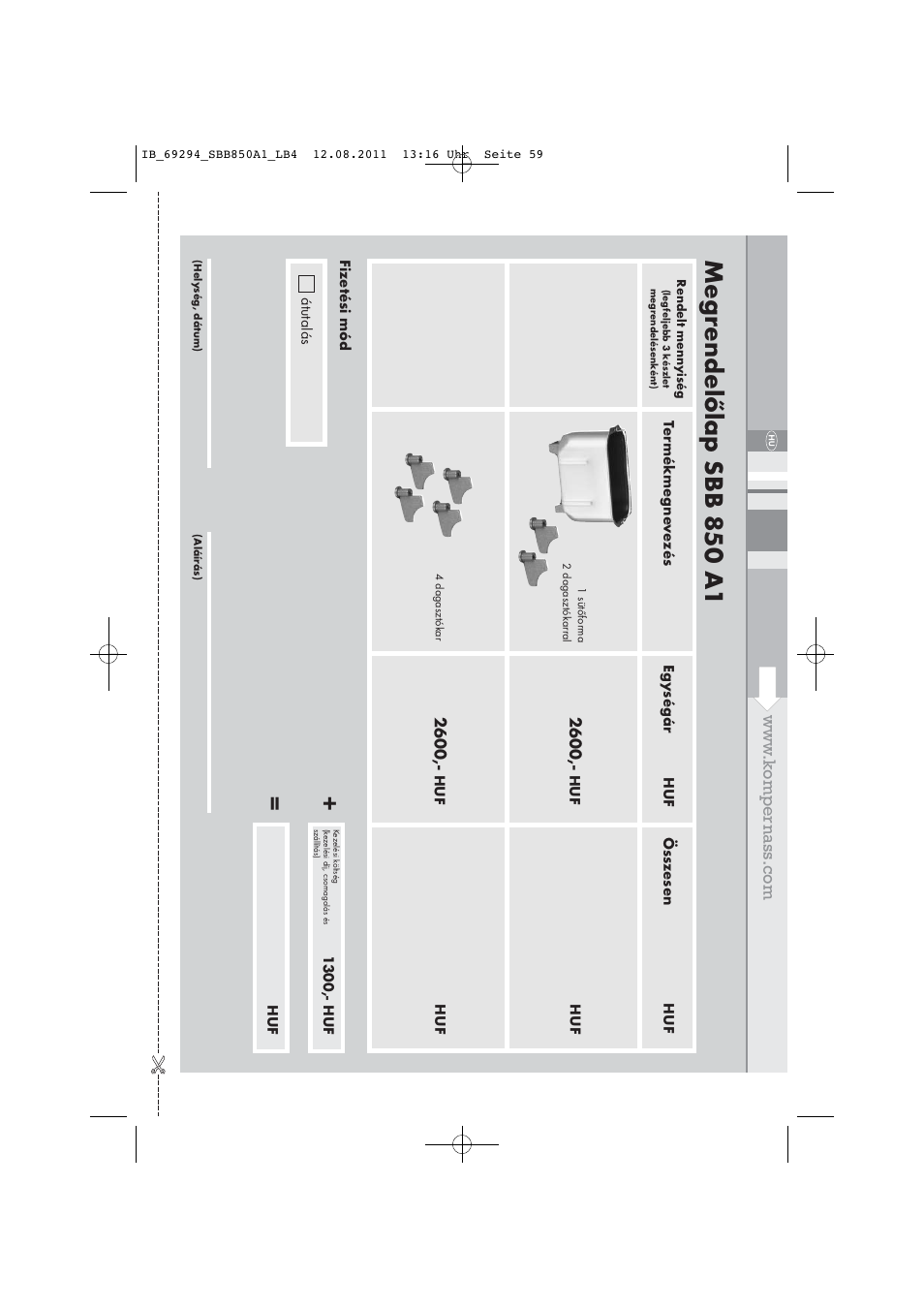 Megr endelőlap sbb 850 a1 | Silvercrest SBB 850 A1 User Manual | Page 61 / 146