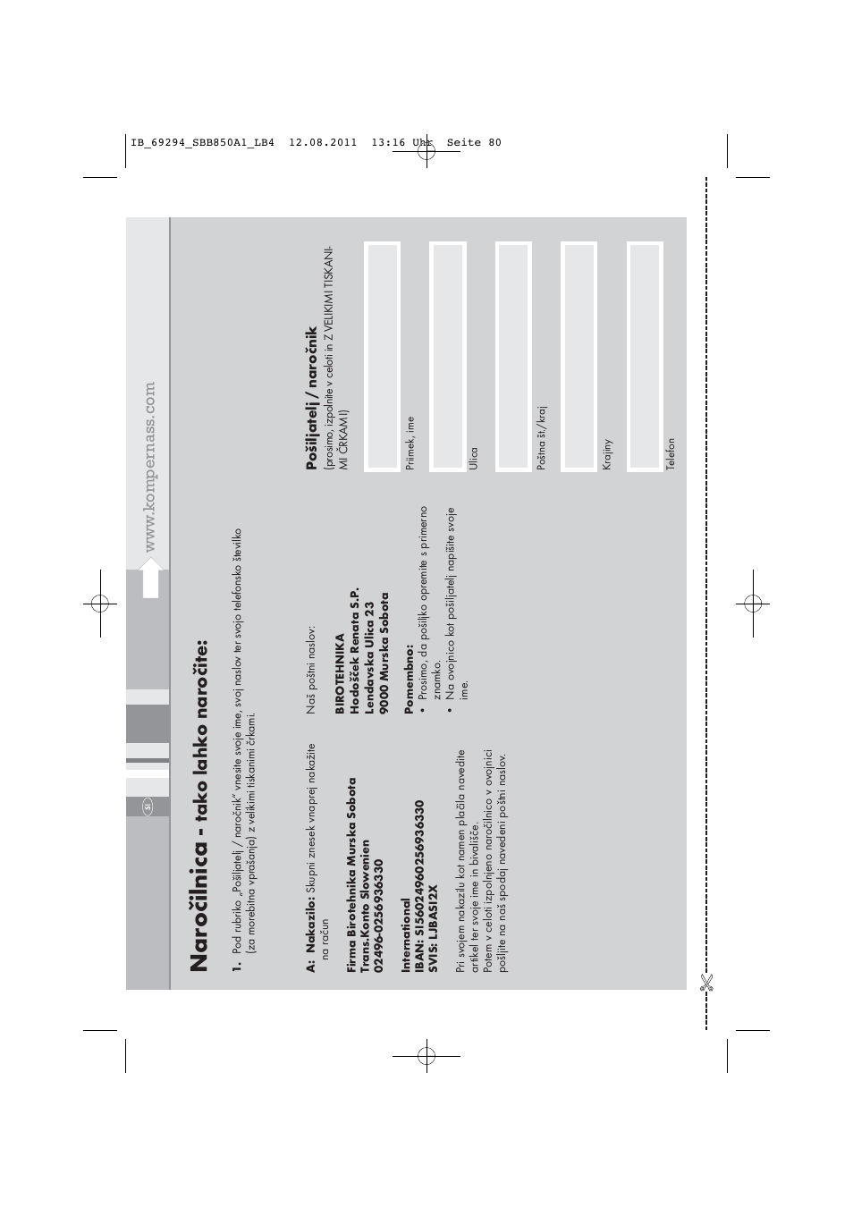 Nar očilnica, Ta k o lahk o nar očit e | Silvercrest SBB 850 A1 User Manual | Page 82 / 146