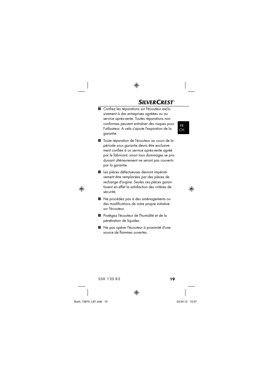 Silvercrest SSK 120 B2 User Manual | Page 22 / 73