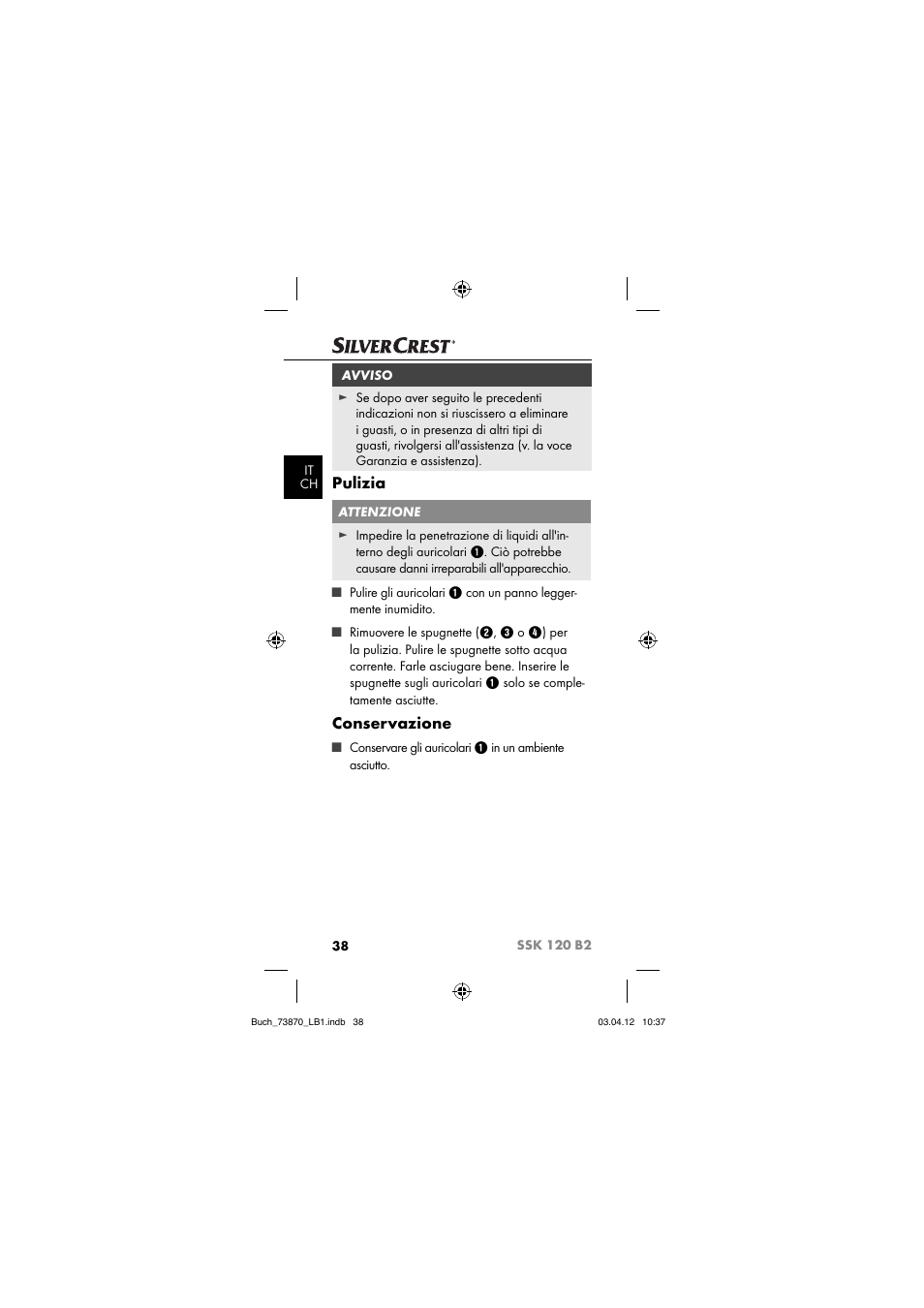 Pulizia, Conservazione | Silvercrest SSK 120 B2 User Manual | Page 41 / 73