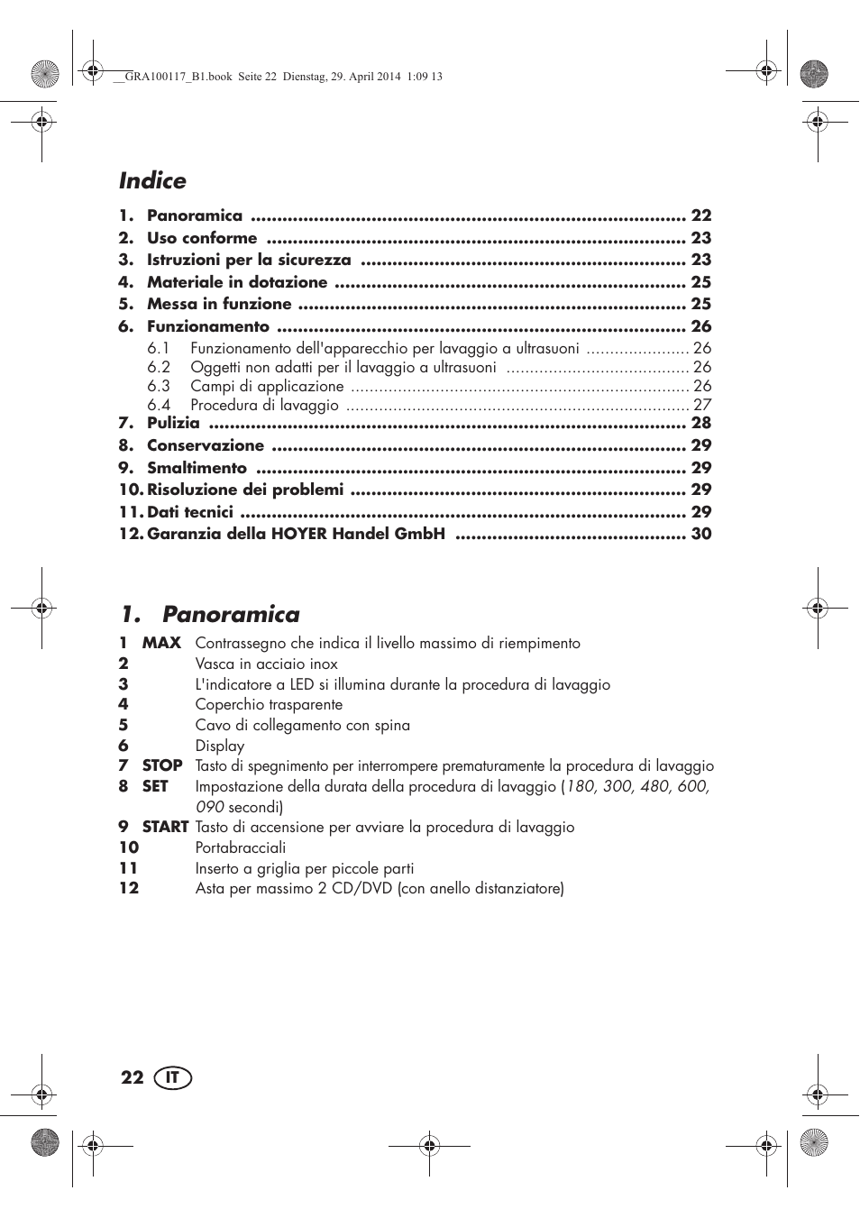 Indice, Panoramica | Silvercrest SUR 46 B1 User Manual | Page 24 / 46