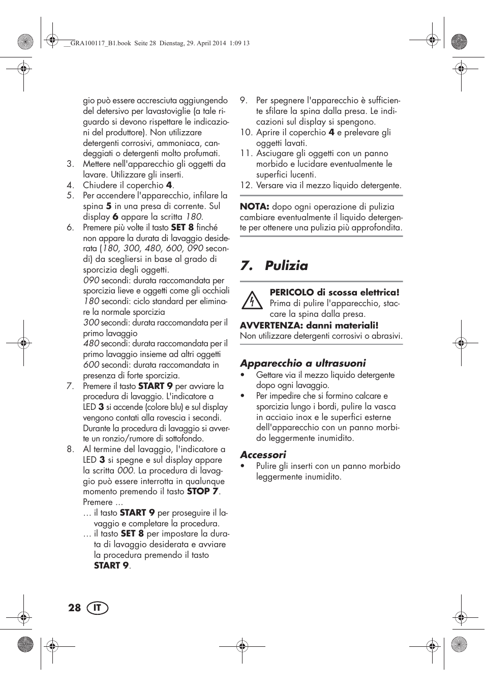 Pulizia | Silvercrest SUR 46 B1 User Manual | Page 30 / 46