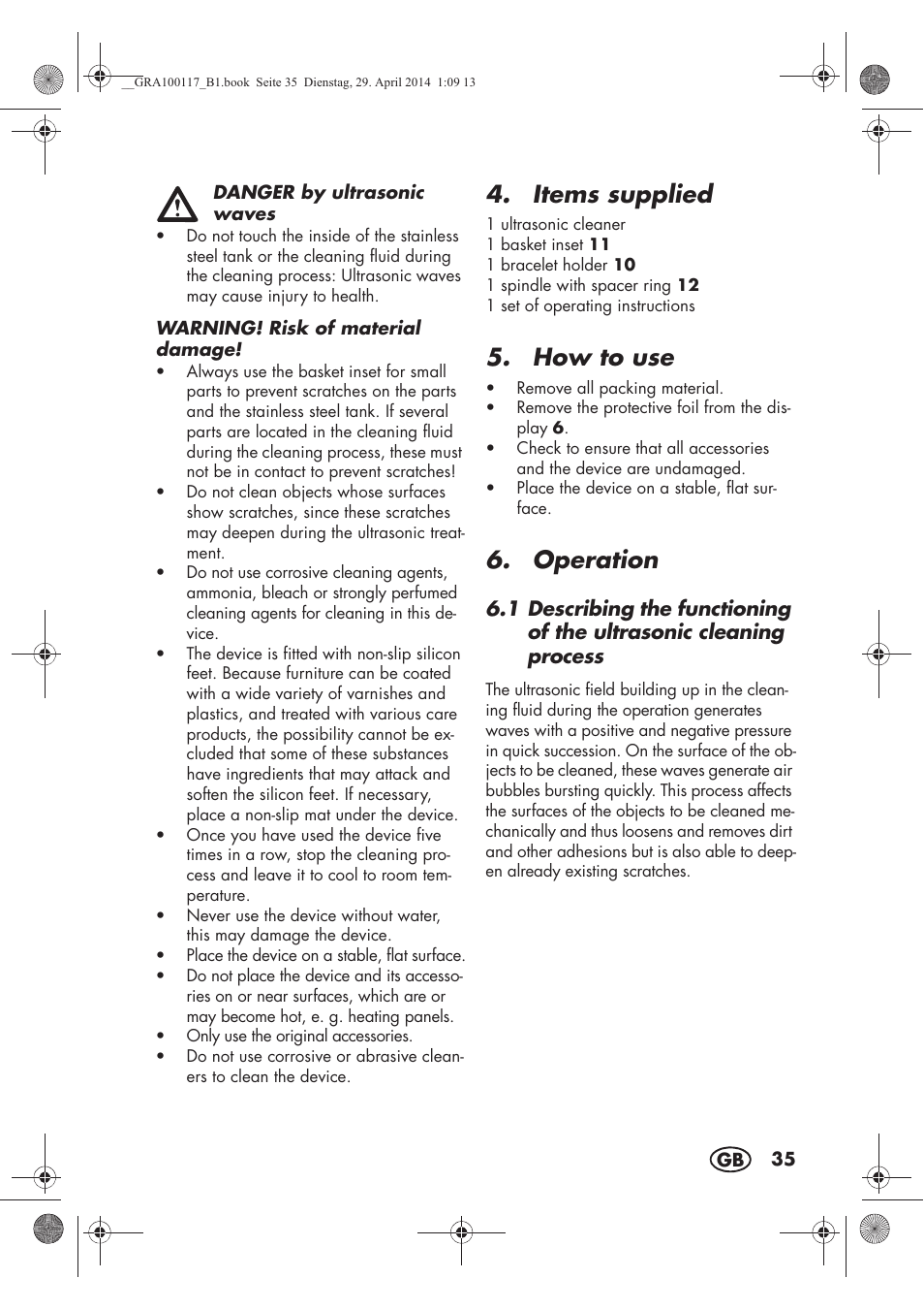 Items supplied, How to use, Operation | Silvercrest SUR 46 B1 User Manual | Page 37 / 46