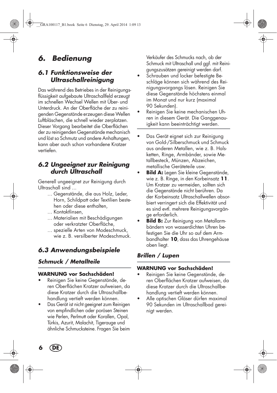 Bedienung | Silvercrest SUR 46 B1 User Manual | Page 8 / 46