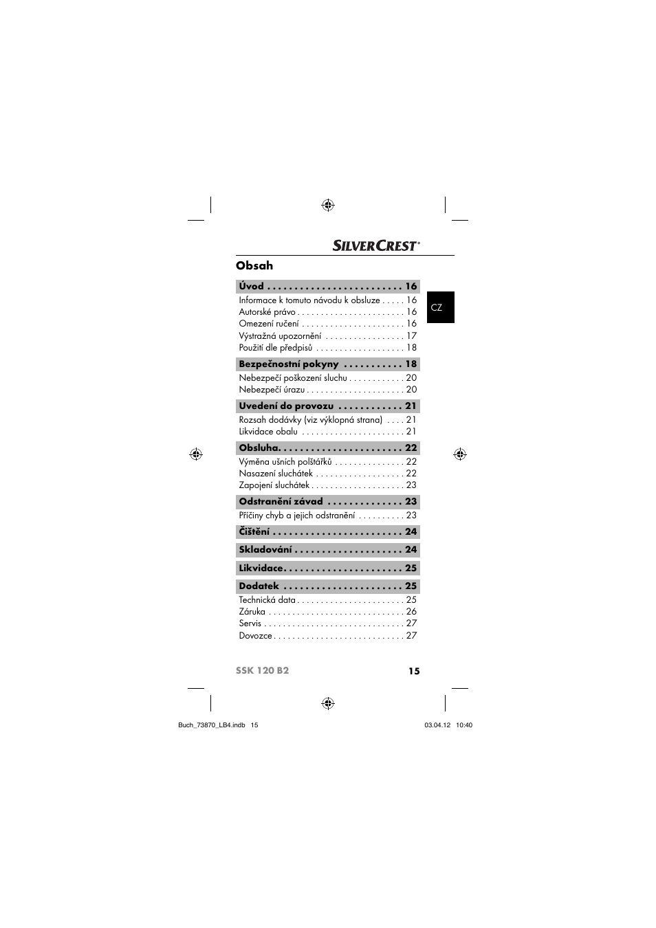 Silvercrest SSK 120 B2 User Manual | Page 18 / 59