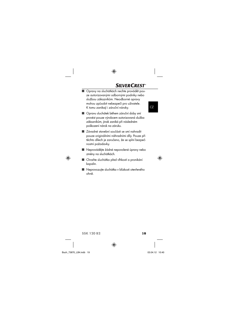 Silvercrest SSK 120 B2 User Manual | Page 22 / 59