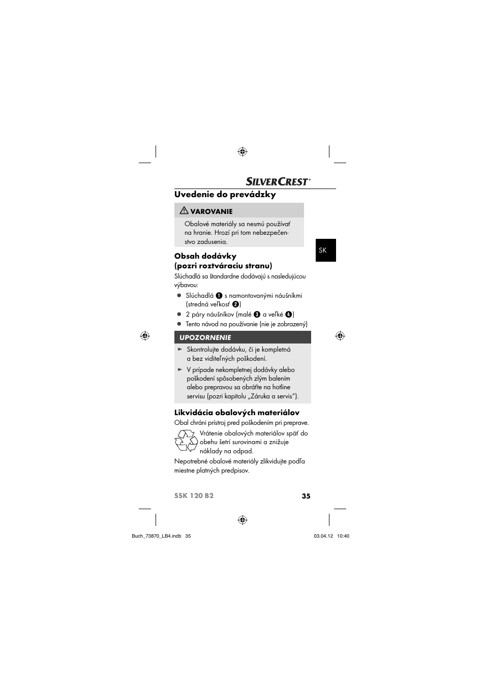 Silvercrest SSK 120 B2 User Manual | Page 38 / 59