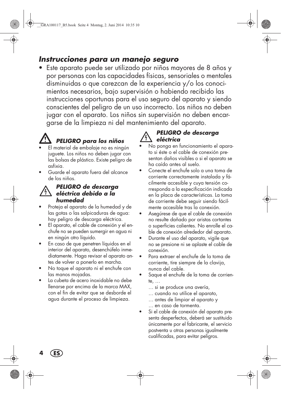 Instrucciones para un manejo seguro | Silvercrest SUR 46 B1 User Manual | Page 6 / 54