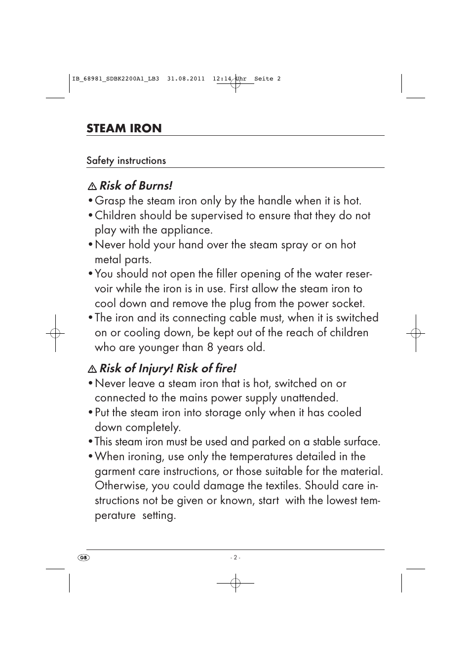 Silvercrest SDBK 2200 A1 User Manual | Page 4 / 72