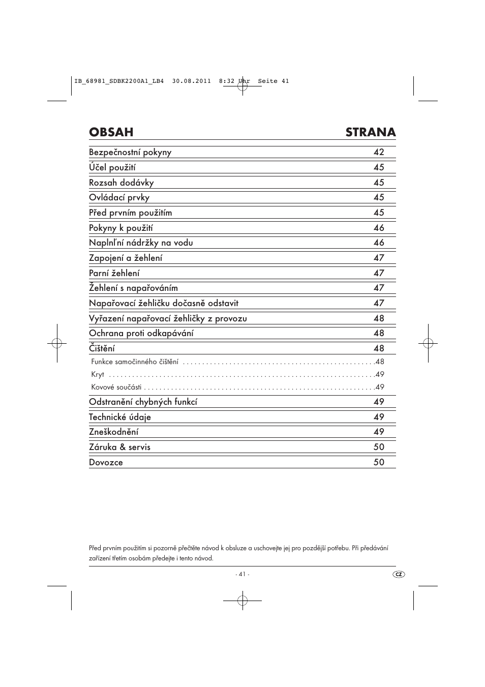 Silvercrest SDBK 2200 A1 User Manual | Page 43 / 72