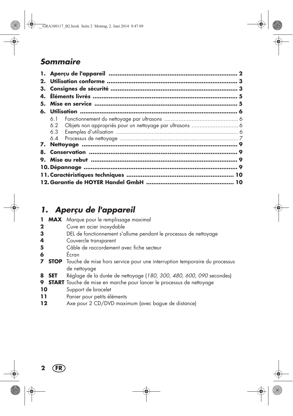 Sommaire, Aperçu de l'appareil | Silvercrest SUR 46 B1 User Manual | Page 4 / 46