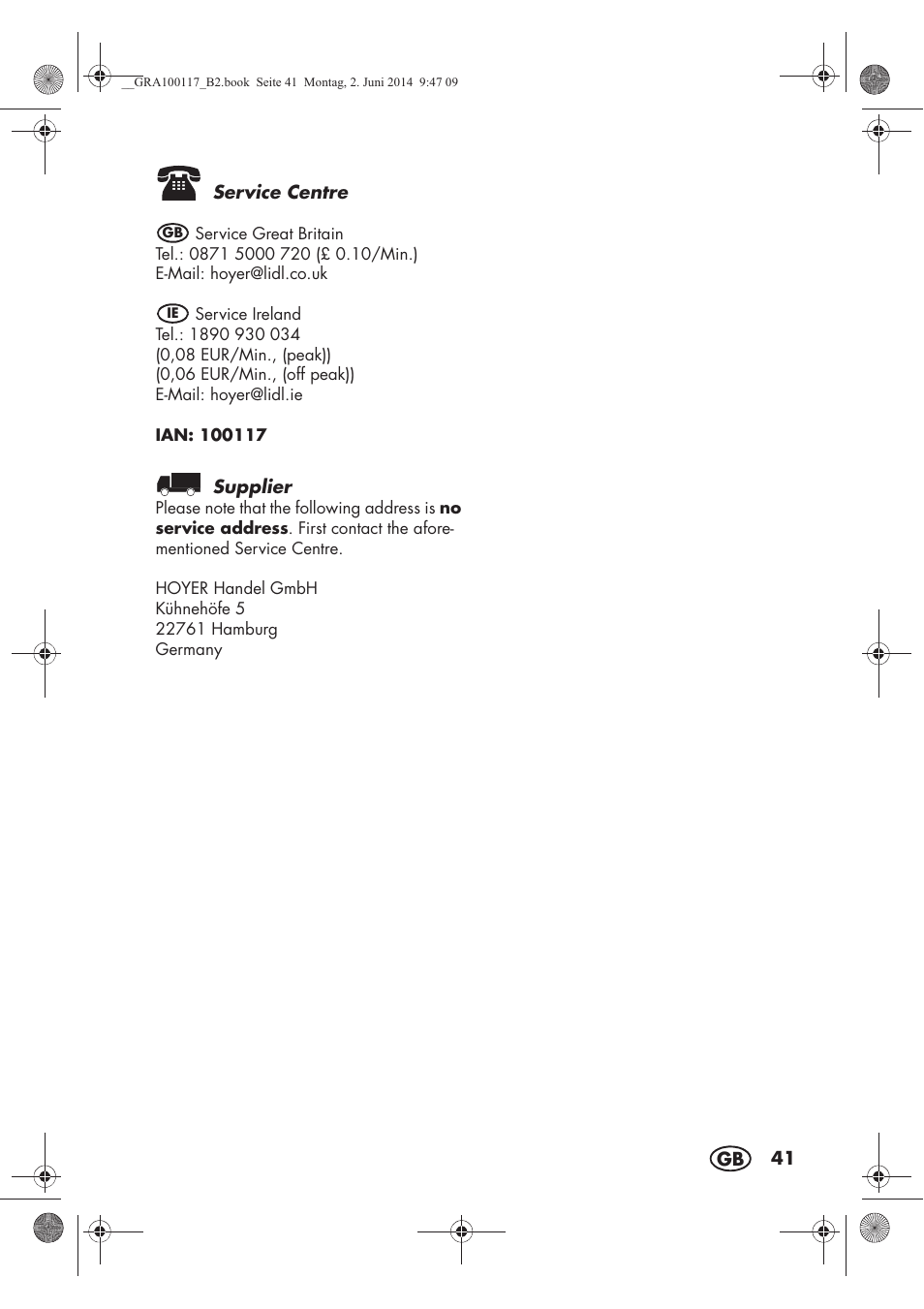 Silvercrest SUR 46 B1 User Manual | Page 43 / 46