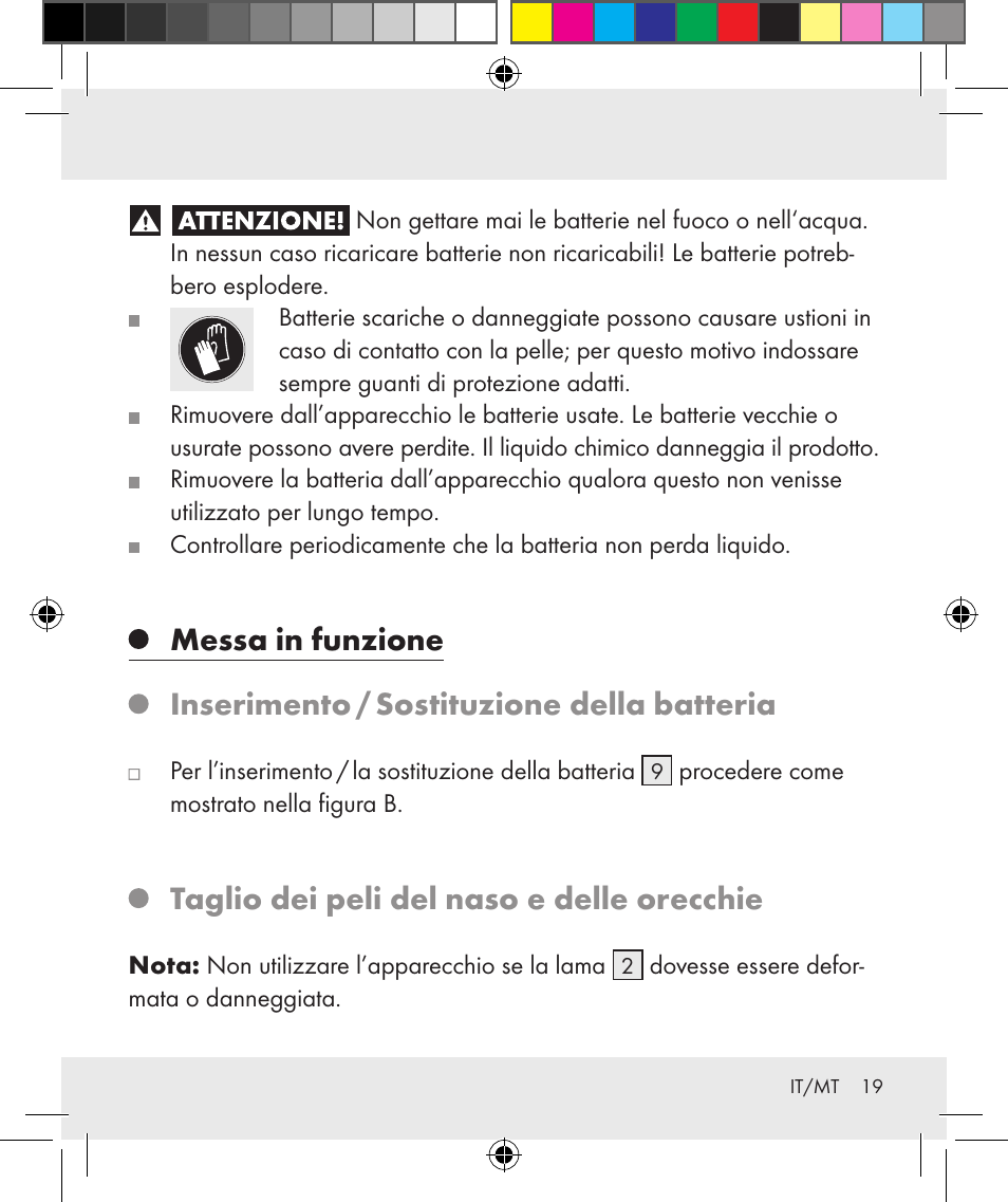 Taglio dei peli del naso e delle orecchie | Silvercrest Z31284 User Manual | Page 19 / 47