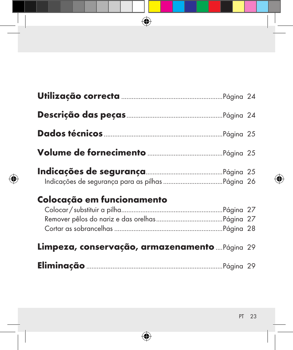 Utilização correcta, Descrição das peças, Dados técnicos | Volume de fornecimento, Indicações de segurança, Colocação em funcionamento, Limpeza, conservação, armazenamento, Eliminação | Silvercrest Z31284 User Manual | Page 23 / 47