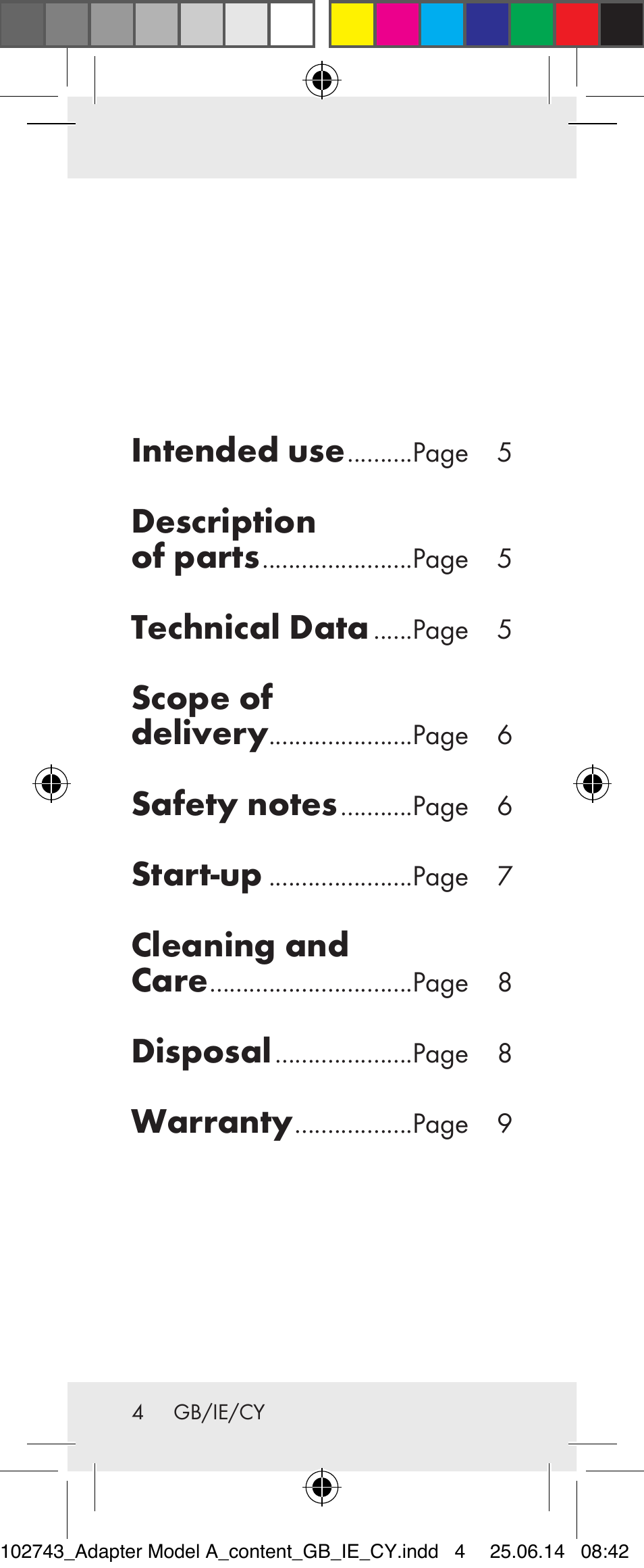 Intended use, Description of parts, Technical data | Scope of delivery, Start-up, Cleaning and care, Disposal, Warranty | Silvercrest Z31306A, Z31306A-W User Manual | Page 4 / 19