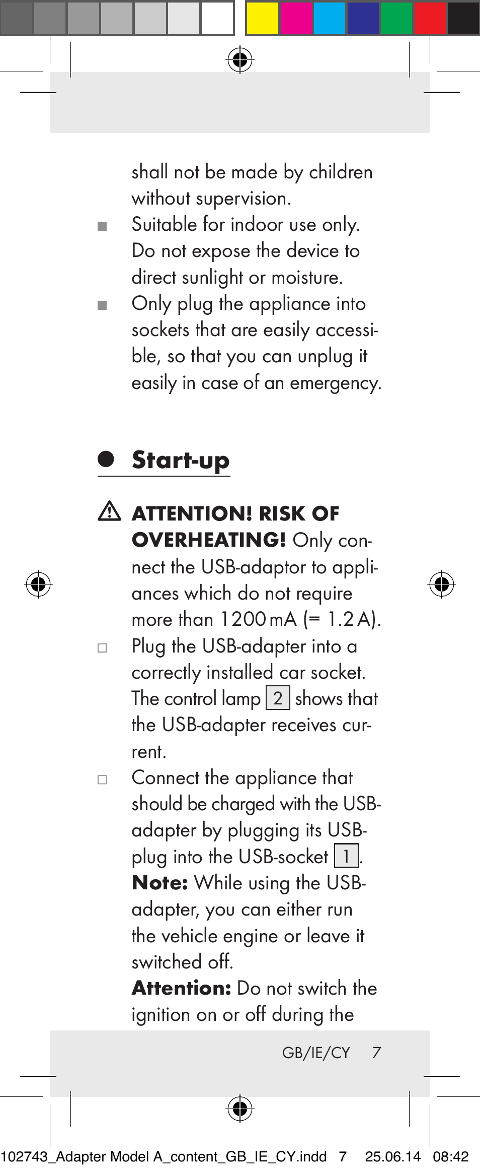 Start-up | Silvercrest Z31306A, Z31306A-W User Manual | Page 7 / 19