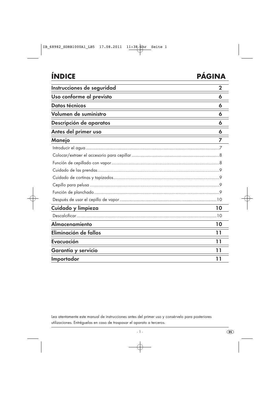 Índice página | Silvercrest SDRB 1000 A1 User Manual | Page 3 / 62