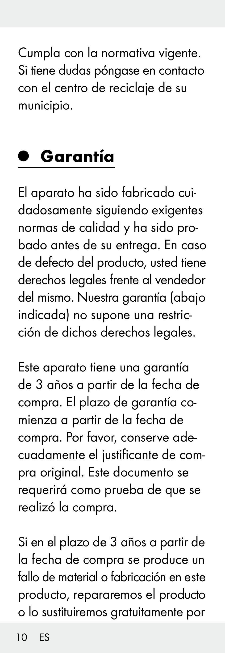 Garantía | Silvercrest Z31306A, Z31306A-W User Manual | Page 10 / 43