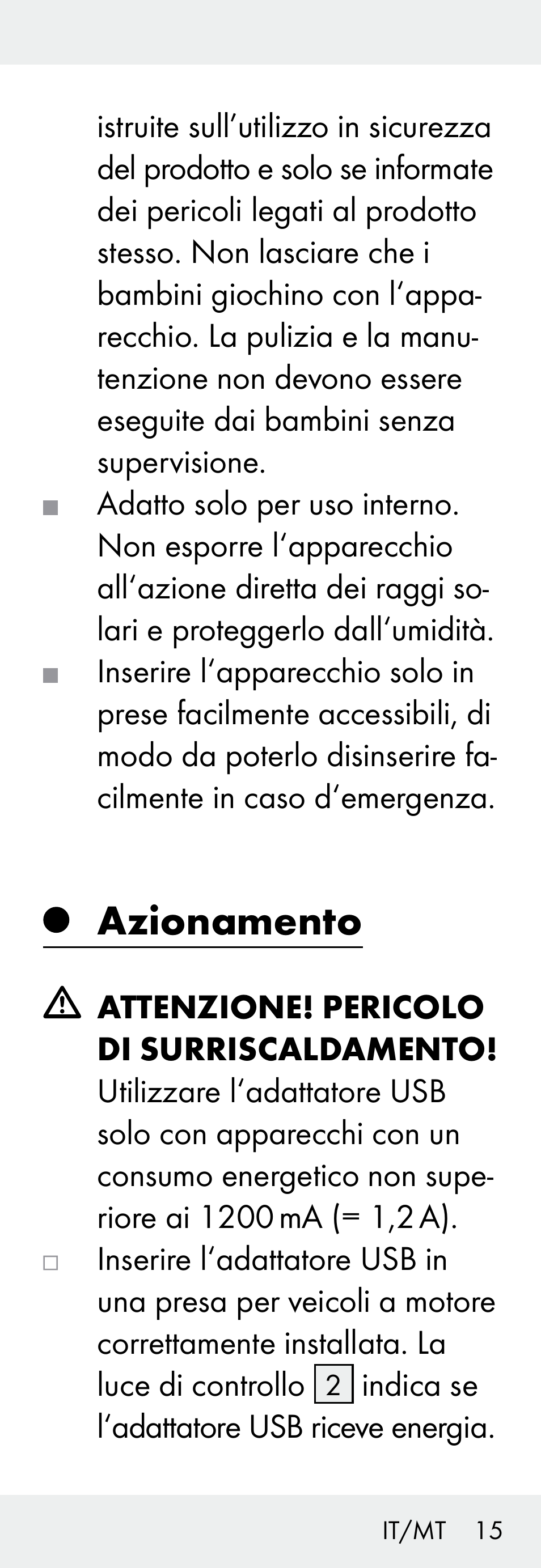 Azionamento | Silvercrest Z31306A, Z31306A-W User Manual | Page 15 / 43