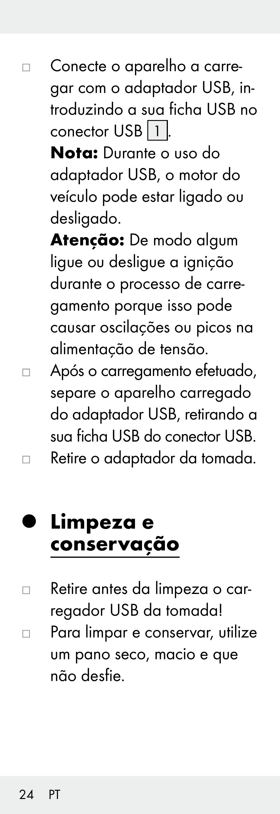 Limpeza e conservação | Silvercrest Z31306A, Z31306A-W User Manual | Page 24 / 43