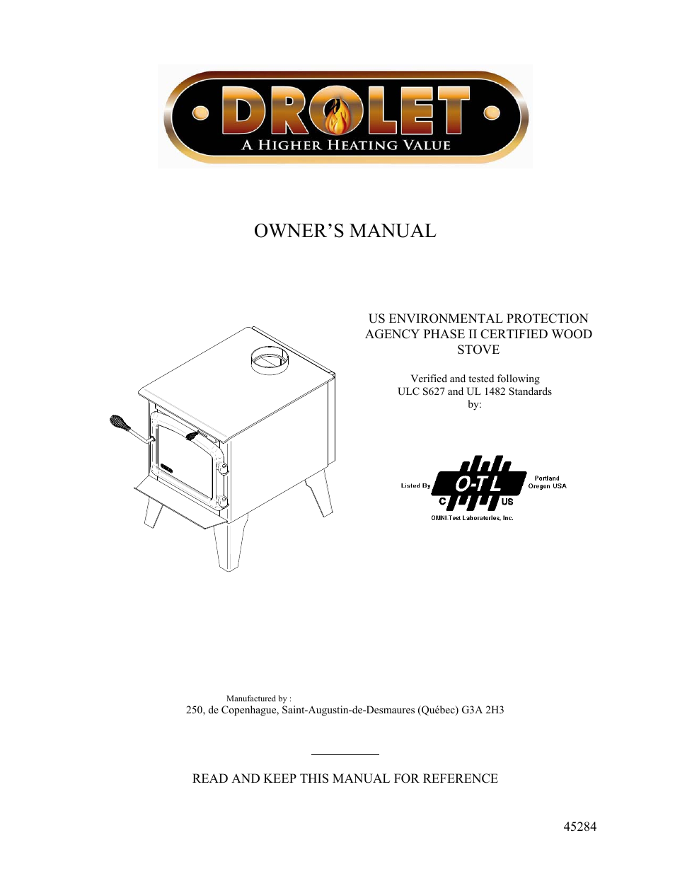 Drolet EASTWOOD 45284 User Manual | 45 pages