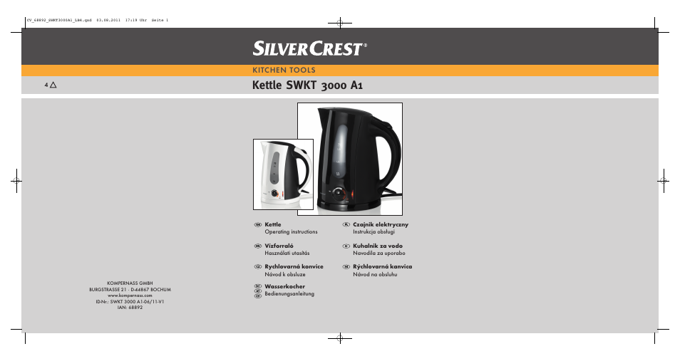 Silvercrest SWKT 3000 A1 User Manual | 44 pages
