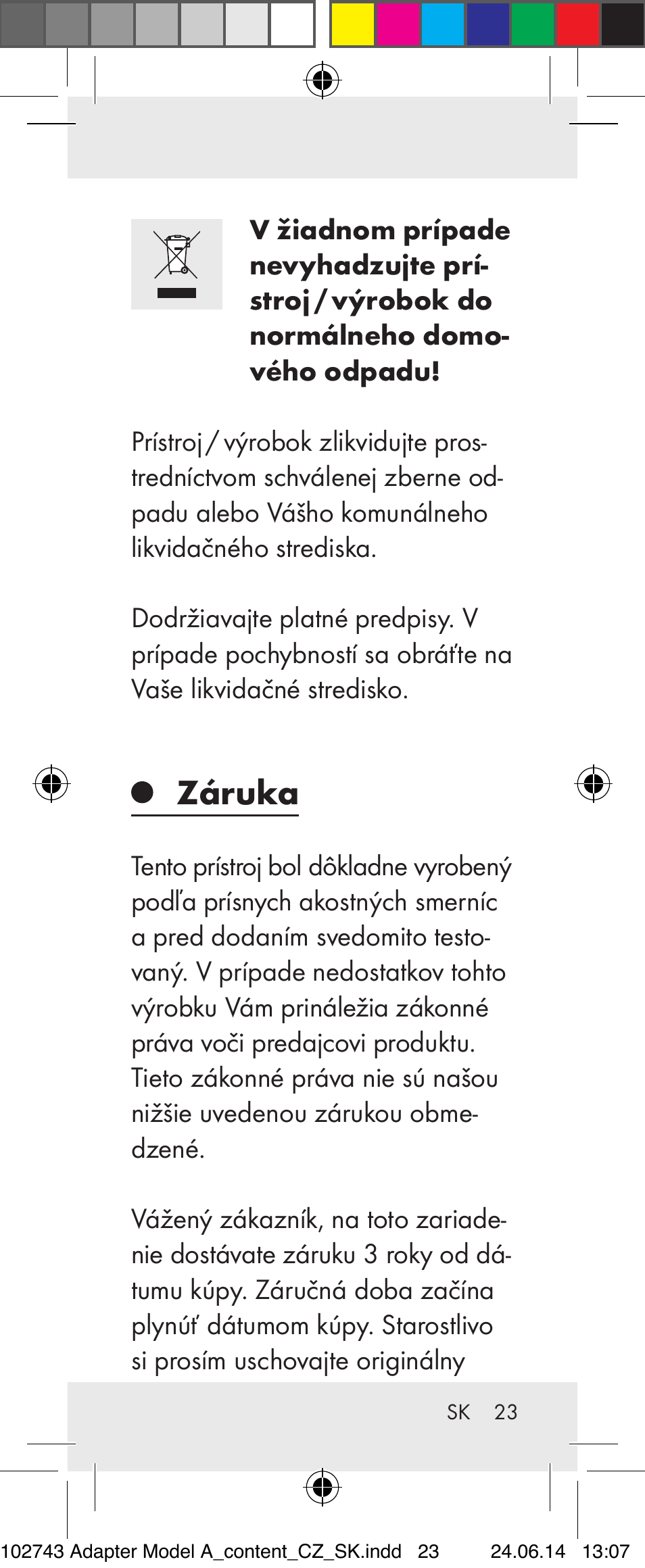 Záruka | Silvercrest Z31306A, Z31306A-W User Manual | Page 23 / 33