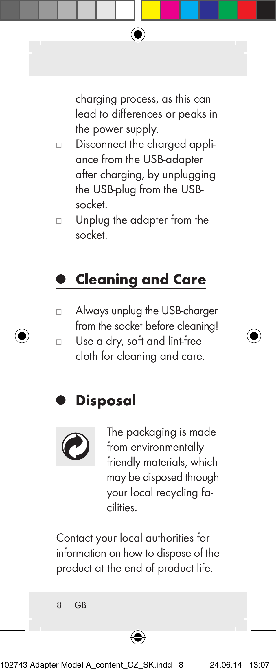 Cleaning and care, Disposal | Silvercrest Z31306A, Z31306A-W User Manual | Page 8 / 33