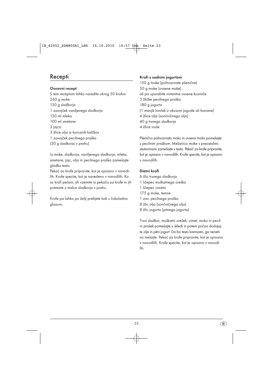 Recepti | Silvercrest SDM 800 A1 User Manual | Page 25 / 44