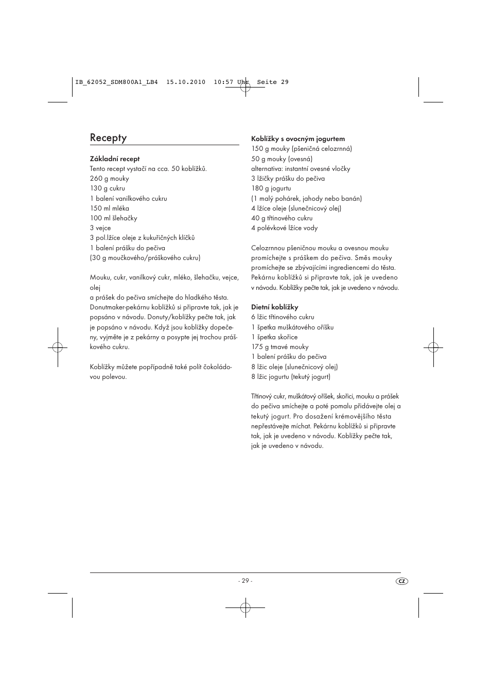 Recepty | Silvercrest SDM 800 A1 User Manual | Page 31 / 44