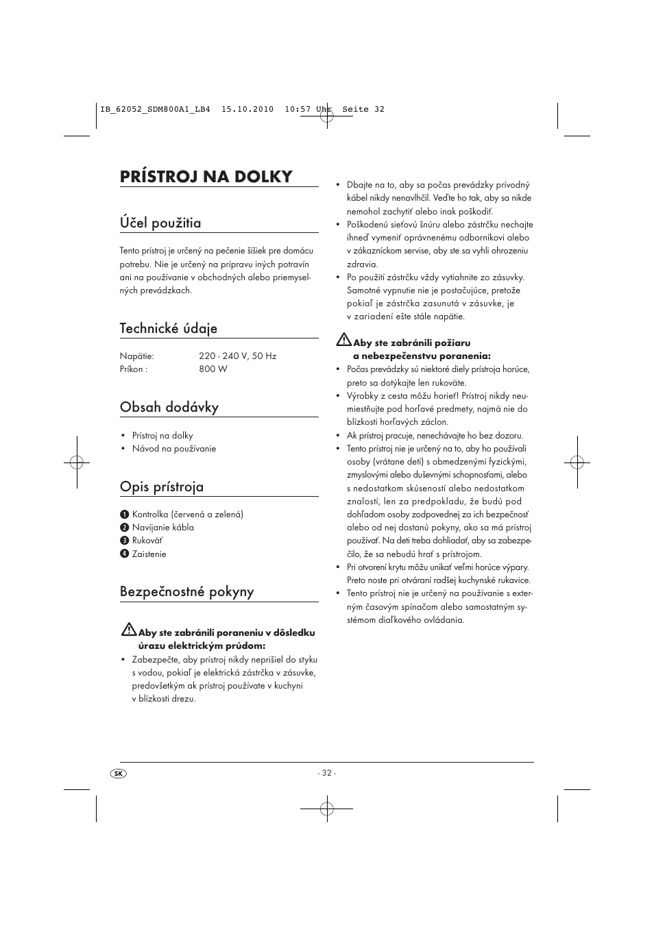 Silvercrest SDM 800 A1 User Manual | Page 34 / 44