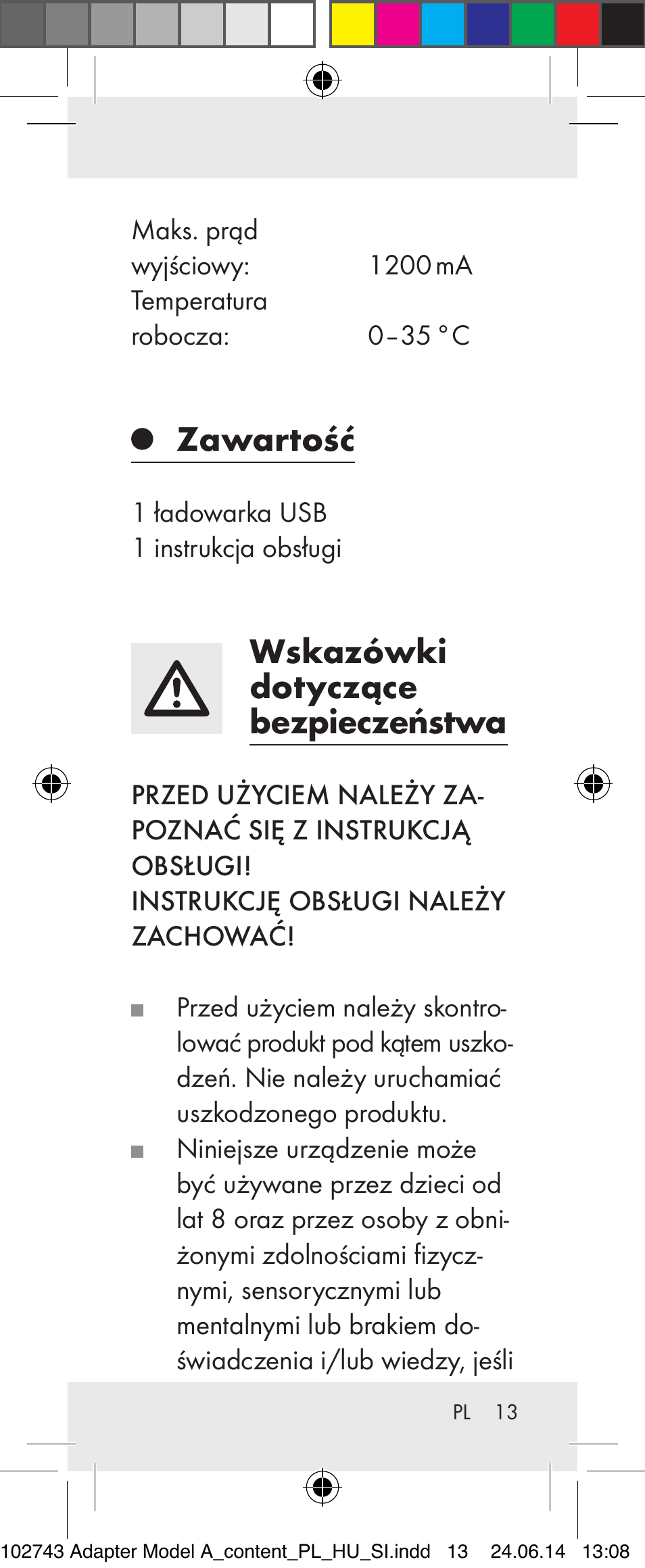 Zawartość, Wskazówki dotyczące bezpieczeństwa | Silvercrest Z31306A, Z31306A-W User Manual | Page 13 / 43