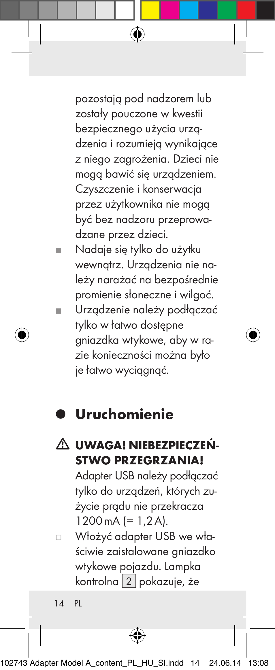 Uruchomienie | Silvercrest Z31306A, Z31306A-W User Manual | Page 14 / 43