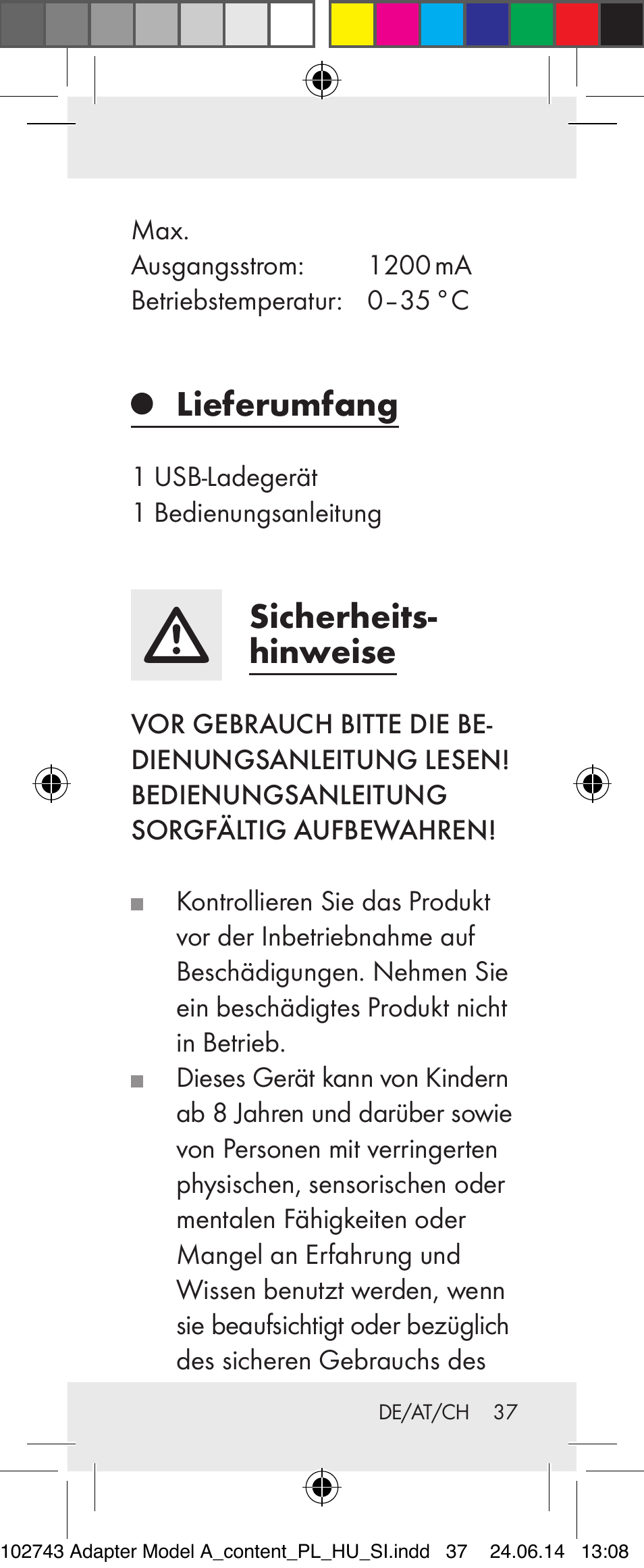 Lieferumfang, Sicherheits- hinweise | Silvercrest Z31306A, Z31306A-W User Manual | Page 37 / 43