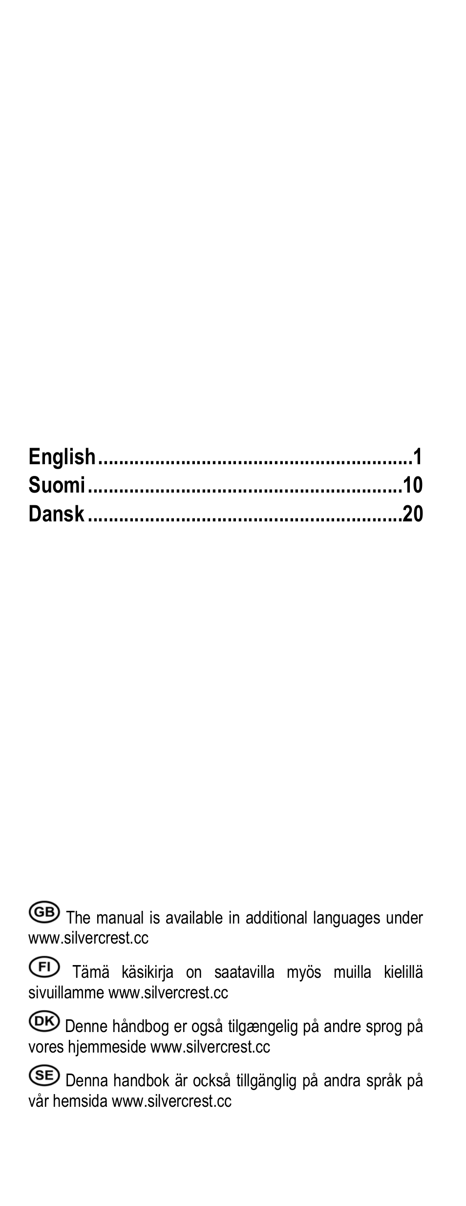 English suomi dansk | Silvercrest UCC512 User Manual | Page 2 / 31