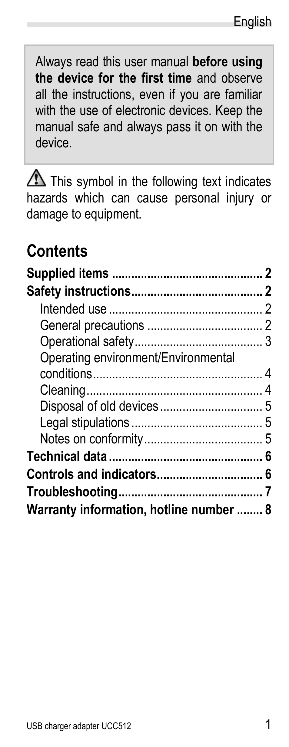 Silvercrest UCC512 User Manual | Page 3 / 31
