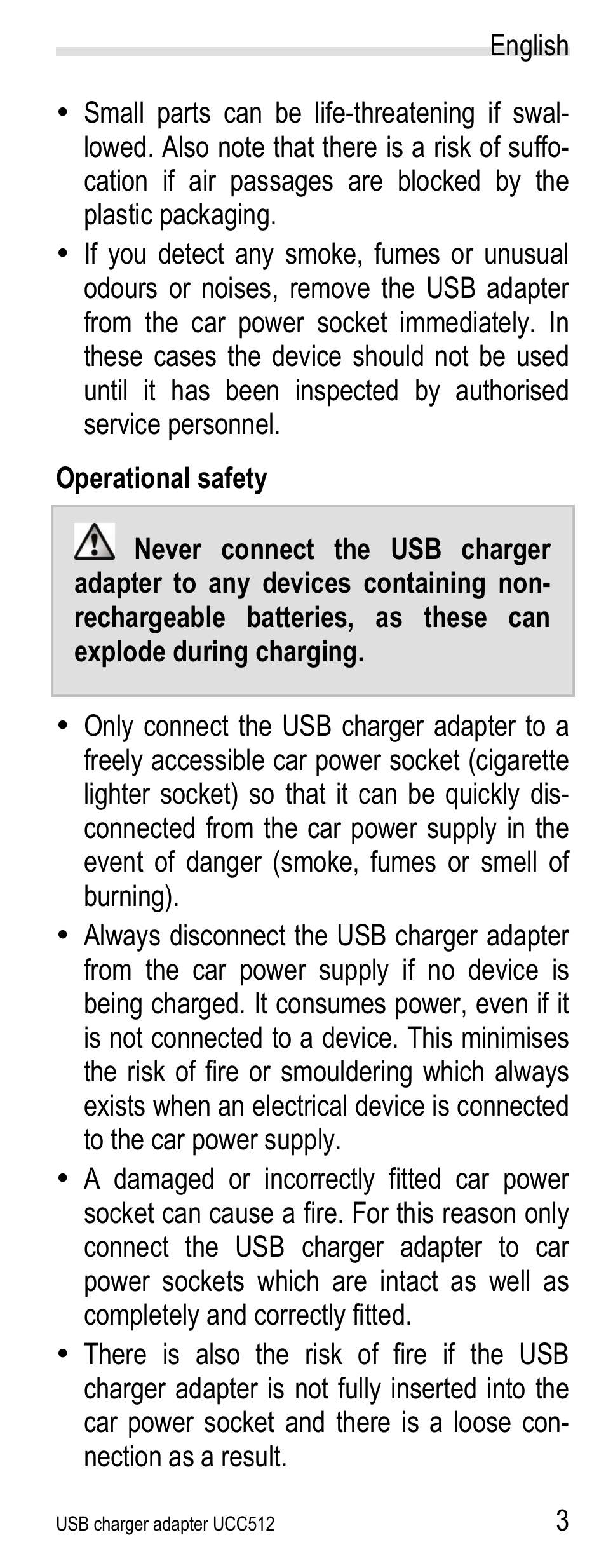 Operational safety | Silvercrest UCC512 User Manual | Page 5 / 31