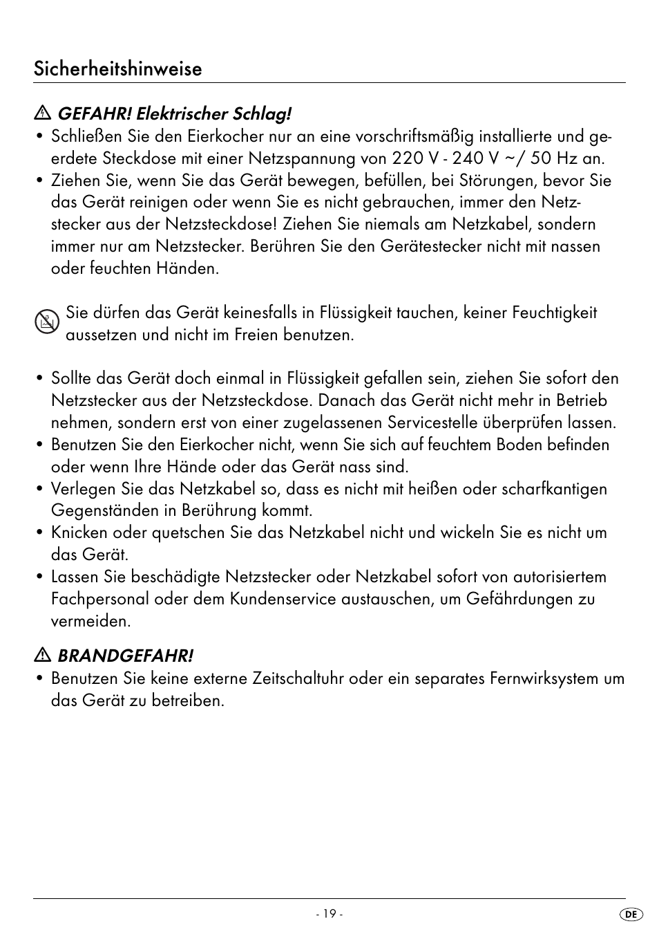 Sicherheitshinweise | Silvercrest SEK 400 B2 User Manual | Page 22 / 27