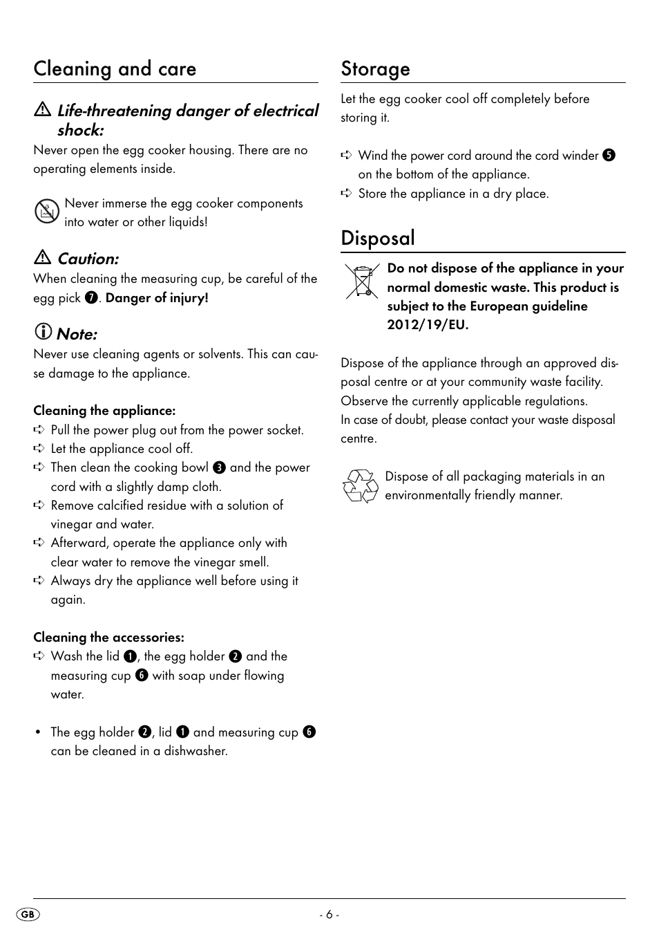 Cleaning and care, Storage, Disposal | Silvercrest SEK 400 B2 User Manual | Page 9 / 27