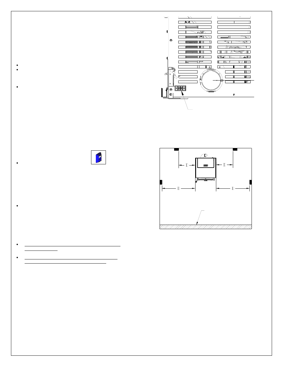 Thermostat wire terminal, D = minimum distance 15 feet | Drolet ECO-35 User Manual | Page 15 / 30